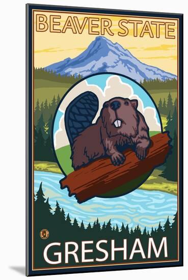 Beaver & Mt. Hood, Gresham, Oregon-Lantern Press-Mounted Art Print