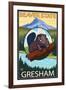 Beaver & Mt. Hood, Gresham, Oregon-Lantern Press-Framed Art Print