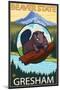 Beaver & Mt. Hood, Gresham, Oregon-Lantern Press-Mounted Art Print