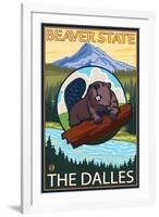 Beaver & Mt. Hood, The Dalles, Oregon-Lantern Press-Framed Art Print