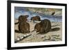 Beavers Feeding on Felled Aspen Trees-null-Framed Giclee Print