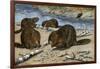 Beavers Feeding on Felled Aspen Trees-null-Framed Giclee Print