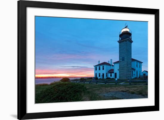 Beavertail Lighthouse Sunset, Rhode Island-George Oze-Framed Photographic Print