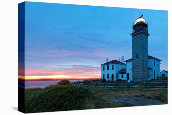 Beavertail Lighthouse Sunset, Rhode Island-George Oze-Stretched Canvas