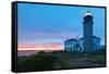 Beavertail Lighthouse Sunset, Rhode Island-George Oze-Framed Stretched Canvas