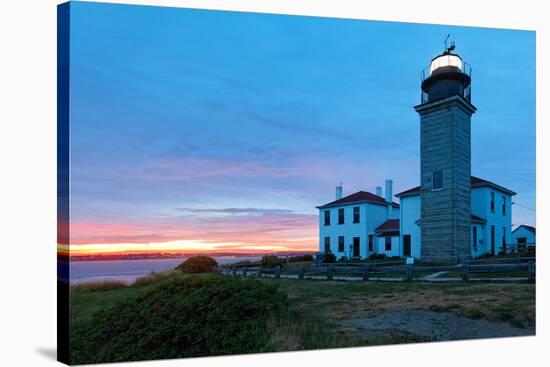 Beavertail Lighthouse Sunset, Rhode Island-George Oze-Stretched Canvas