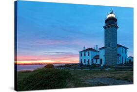 Beavertail Lighthouse Sunset, Rhode Island-George Oze-Stretched Canvas