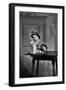 Bebe in Bavarian Outfit with a Beer Mug on a Table.-null-Framed Giclee Print