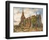 Bebington Church, 1869 (Oil on Board)-William Huggins-Framed Giclee Print