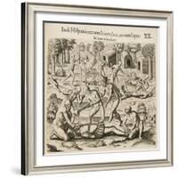 Because the Spanish Thirst for Gold, the Indians Pour Liquid Gold into Them-Theodor de Bry-Framed Giclee Print