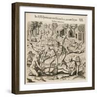 Because the Spanish Thirst for Gold, the Indians Pour Liquid Gold into Them-Theodor de Bry-Framed Giclee Print