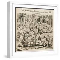 Because the Spanish Thirst for Gold, the Indians Pour Liquid Gold into Them-Theodor de Bry-Framed Giclee Print