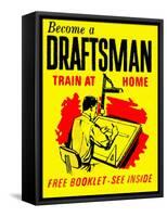 Become A Draftsman-Train At Home-null-Framed Stretched Canvas