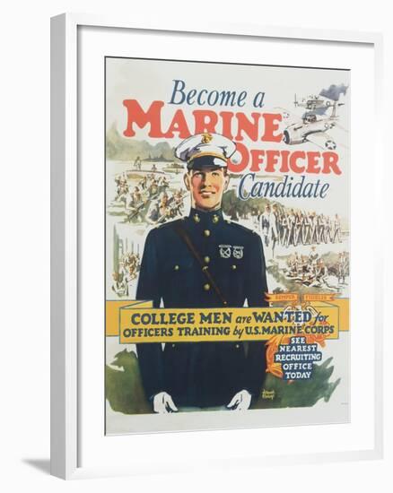 Become a Marine Officer Candidate Poster-Arthur N. Edrop-Framed Giclee Print