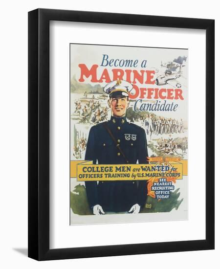 Become a Marine Officer Candidate Poster-Arthur N. Edrop-Framed Premium Giclee Print