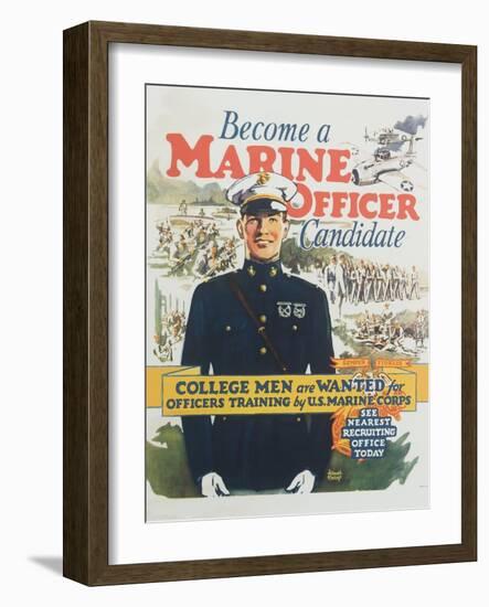 Become a Marine Officer Candidate Poster-Arthur N. Edrop-Framed Giclee Print