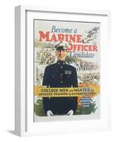 Become a Marine Officer Candidate Poster-Arthur N. Edrop-Framed Giclee Print