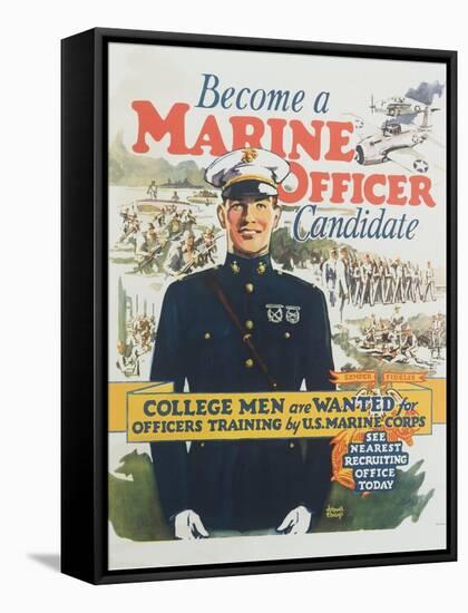 Become a Marine Officer Candidate Poster-Arthur N. Edrop-Framed Stretched Canvas