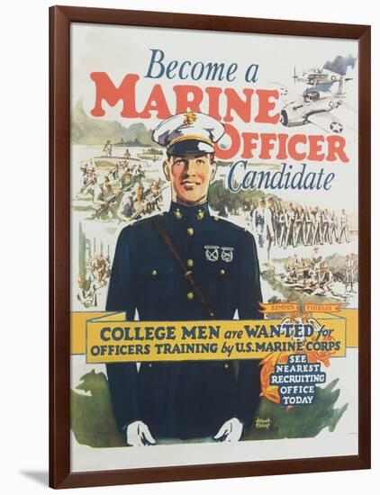 Become a Marine Officer Candidate Poster-Arthur N. Edrop-Framed Giclee Print