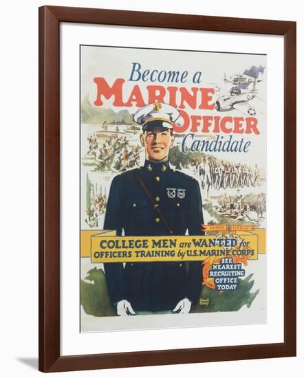 Become a Marine Officer Candidate Poster-Arthur N. Edrop-Framed Giclee Print