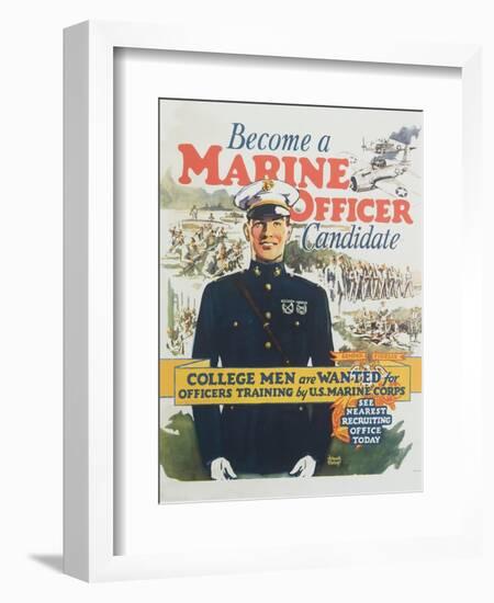 Become a Marine Officer Candidate Poster-Arthur N. Edrop-Framed Giclee Print