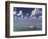 Bed In Surreal Peaceful Landscape-rolffimages-Framed Art Print