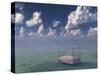 Bed In Surreal Peaceful Landscape-rolffimages-Stretched Canvas