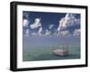 Bed In Surreal Peaceful Landscape-rolffimages-Framed Art Print