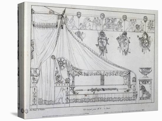 Bed Made for Mr T from Paris-Charles Percier-Stretched Canvas