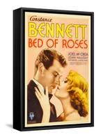 BED OF ROSES, from left: Joel McCrea, Constance Bennett on midget window card, 1933.-null-Framed Stretched Canvas