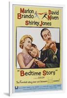 Bed Time Story, US poster, Shirley Jones, Marlon Brando, David Niven, 1964-null-Framed Art Print