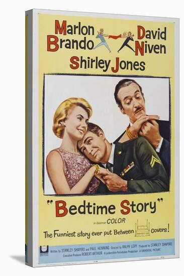 Bed Time Story, US poster, Shirley Jones, Marlon Brando, David Niven, 1964-null-Stretched Canvas