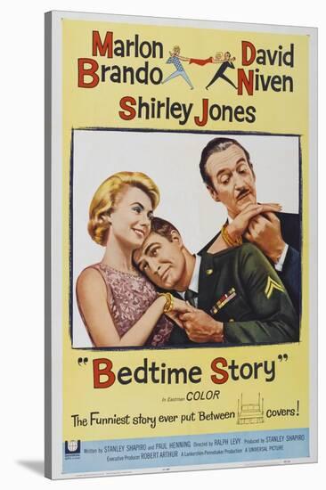 Bed Time Story, US poster, Shirley Jones, Marlon Brando, David Niven, 1964-null-Stretched Canvas