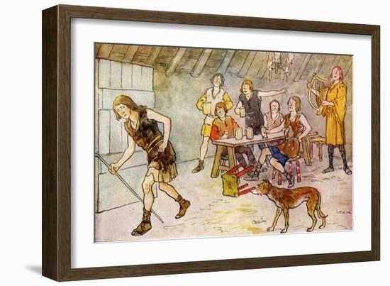 Bede Finishing His Translation of the Bible-George Morrow-Framed Art Print