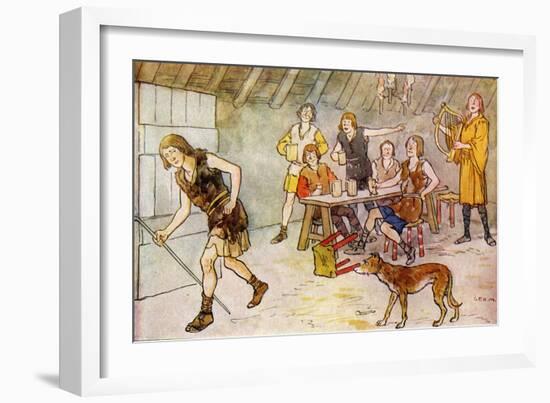 Bede Finishing His Translation of the Bible-George Morrow-Framed Art Print
