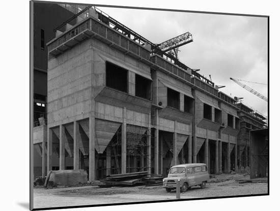 Bedford Ca Minibus Parked on a Building Site in West Burton, Nottinghamshire, 1964-Michael Walters-Mounted Photographic Print