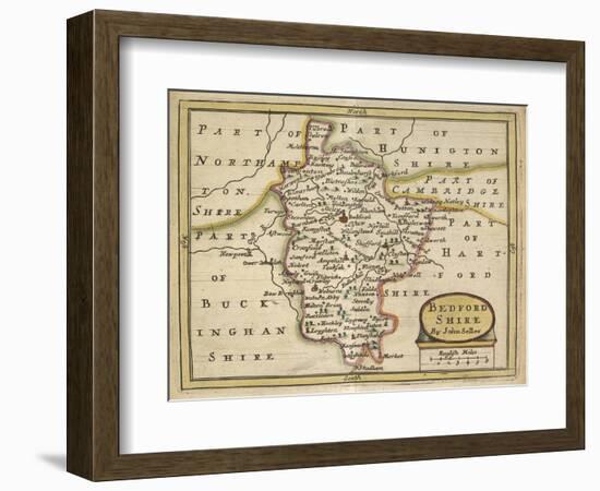 Bedford Shire, from Anglia Contracta or Description of Kingdom of England and Principality of Wales-John Seller-Framed Giclee Print