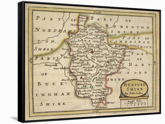 Bedford Shire, from Anglia Contracta or Description of Kingdom of England and Principality of Wales-John Seller-Framed Stretched Canvas