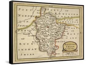 Bedford Shire, from Anglia Contracta or Description of Kingdom of England and Principality of Wales-John Seller-Framed Stretched Canvas