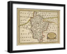 Bedford Shire, from Anglia Contracta or Description of Kingdom of England and Principality of Wales-John Seller-Framed Giclee Print