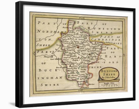 Bedford Shire, from Anglia Contracta or Description of Kingdom of England and Principality of Wales-John Seller-Framed Giclee Print