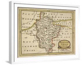 Bedford Shire, from Anglia Contracta or Description of Kingdom of England and Principality of Wales-John Seller-Framed Giclee Print