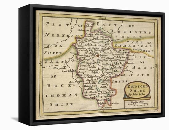 Bedford Shire, from Anglia Contracta or Description of Kingdom of England and Principality of Wales-John Seller-Framed Stretched Canvas