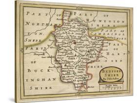 Bedford Shire, from Anglia Contracta or Description of Kingdom of England and Principality of Wales-John Seller-Stretched Canvas