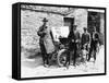 Bedford Standing at the Front of a Car, with Onlookers-null-Framed Stretched Canvas