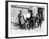 Bedford Standing at the Front of a Car, with Onlookers-null-Framed Photographic Print