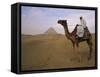 Bedouin Camel Rider in Front of Pyramid of Djoser, Egypt, North Africa-Staffan Widstrand-Framed Stretched Canvas