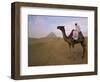 Bedouin Camel Rider in Front of Pyramid of Djoser, Egypt, North Africa-Staffan Widstrand-Framed Premium Photographic Print