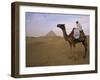 Bedouin Camel Rider in Front of Pyramid of Djoser, Egypt, North Africa-Staffan Widstrand-Framed Photographic Print