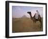 Bedouin Camel Rider in Front of Pyramid of Djoser, Egypt, North Africa-Staffan Widstrand-Framed Photographic Print